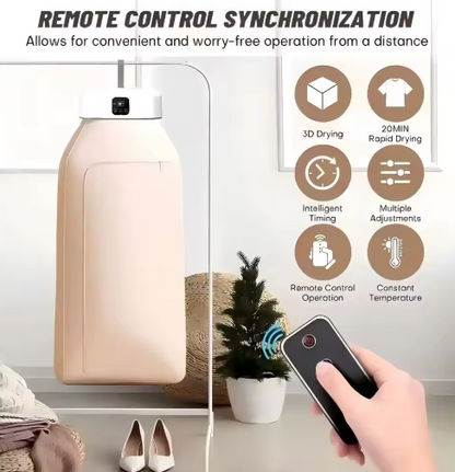 Secadora Portátil 2 en 1: Higiene Profunda y Secado Rápido para Ropa Siempre Lista y Purificada