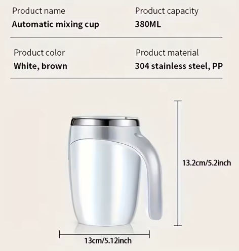 Taza Auto-Mezcladora de 380ml recargable
